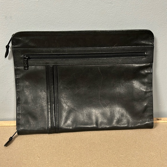Scully Leather Black Briefcase vintage gently used condition - Picture 1 of 15